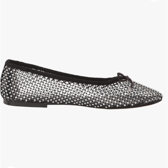 NWT Steve Madden black mesh ballet flat 8.5 with crystals NIB - Picture 2 of 4